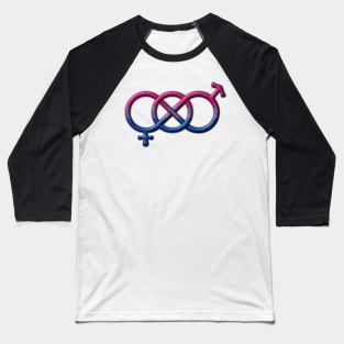 Bisexual Pride Flag Colored Gender Knot Symbol Baseball T-Shirt